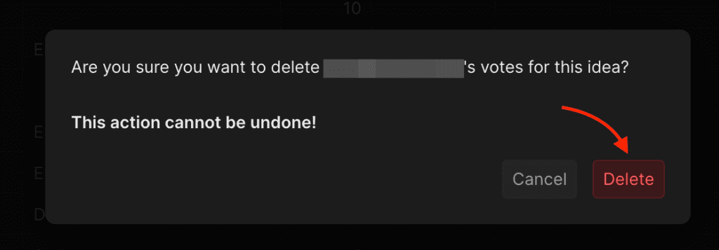 Диалог подтверждения удаления голосов