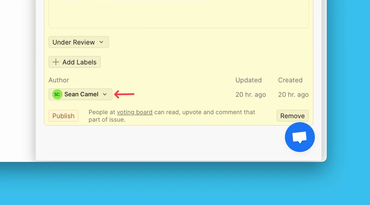 Идея, показывающая отправителя исходного письма как автора