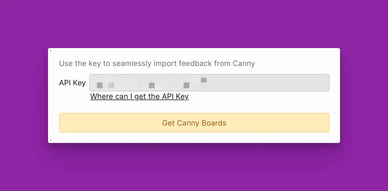 Поле для API-ключа