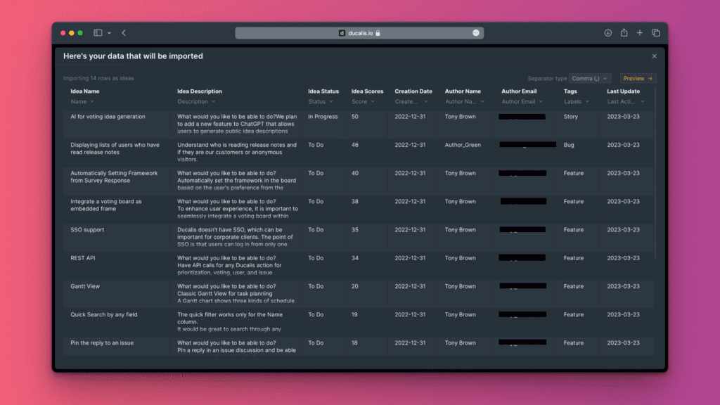 Интерфейс сопоставления полей