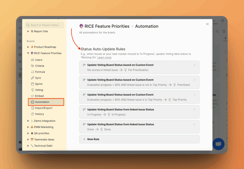 Пункт меню Автоматизация