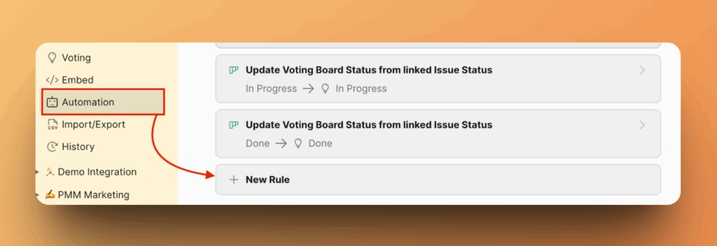 Кнопка Новое правило