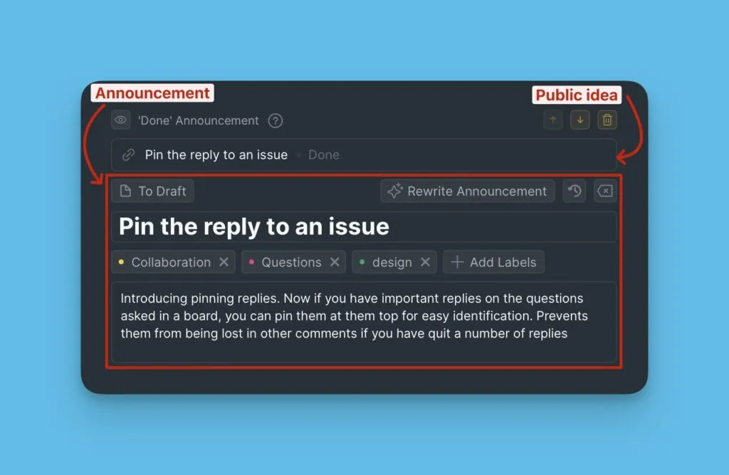 Анонс и публичная Идея