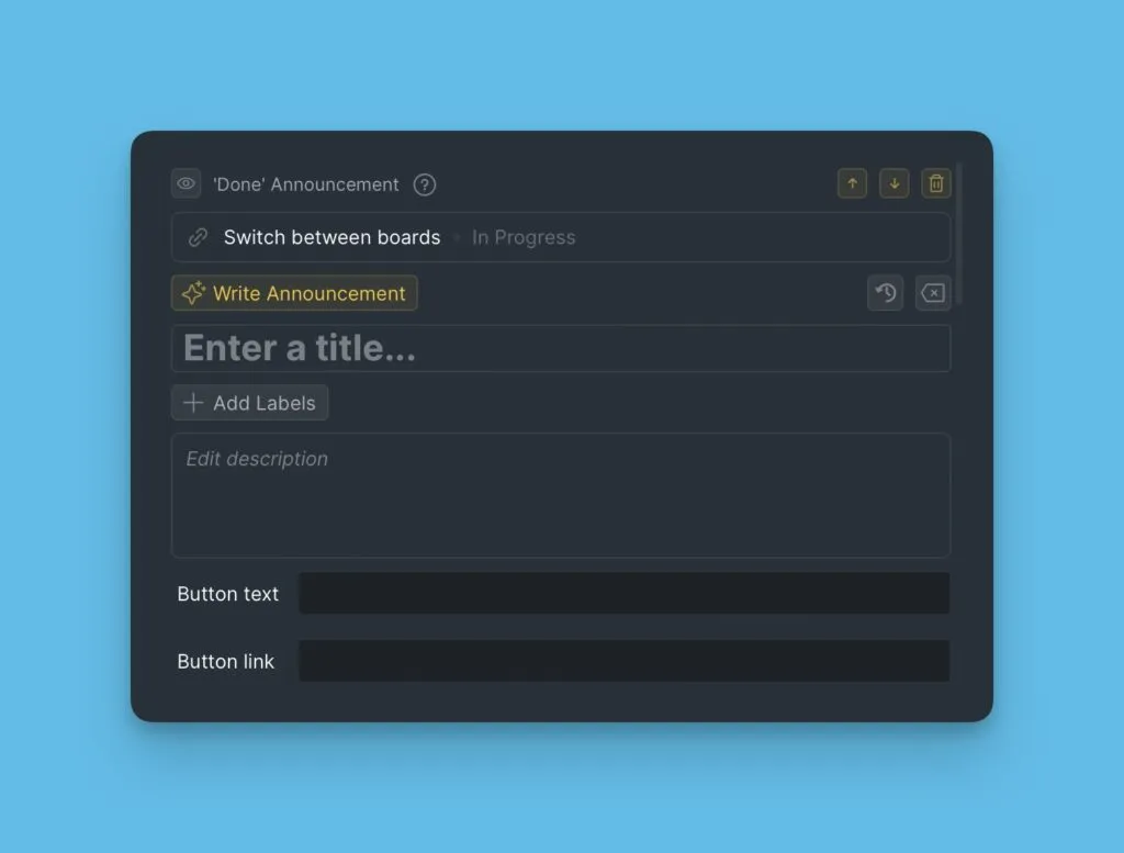 Кнопка Write Announcement