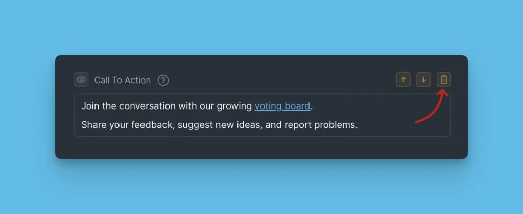 Опция удаления блока