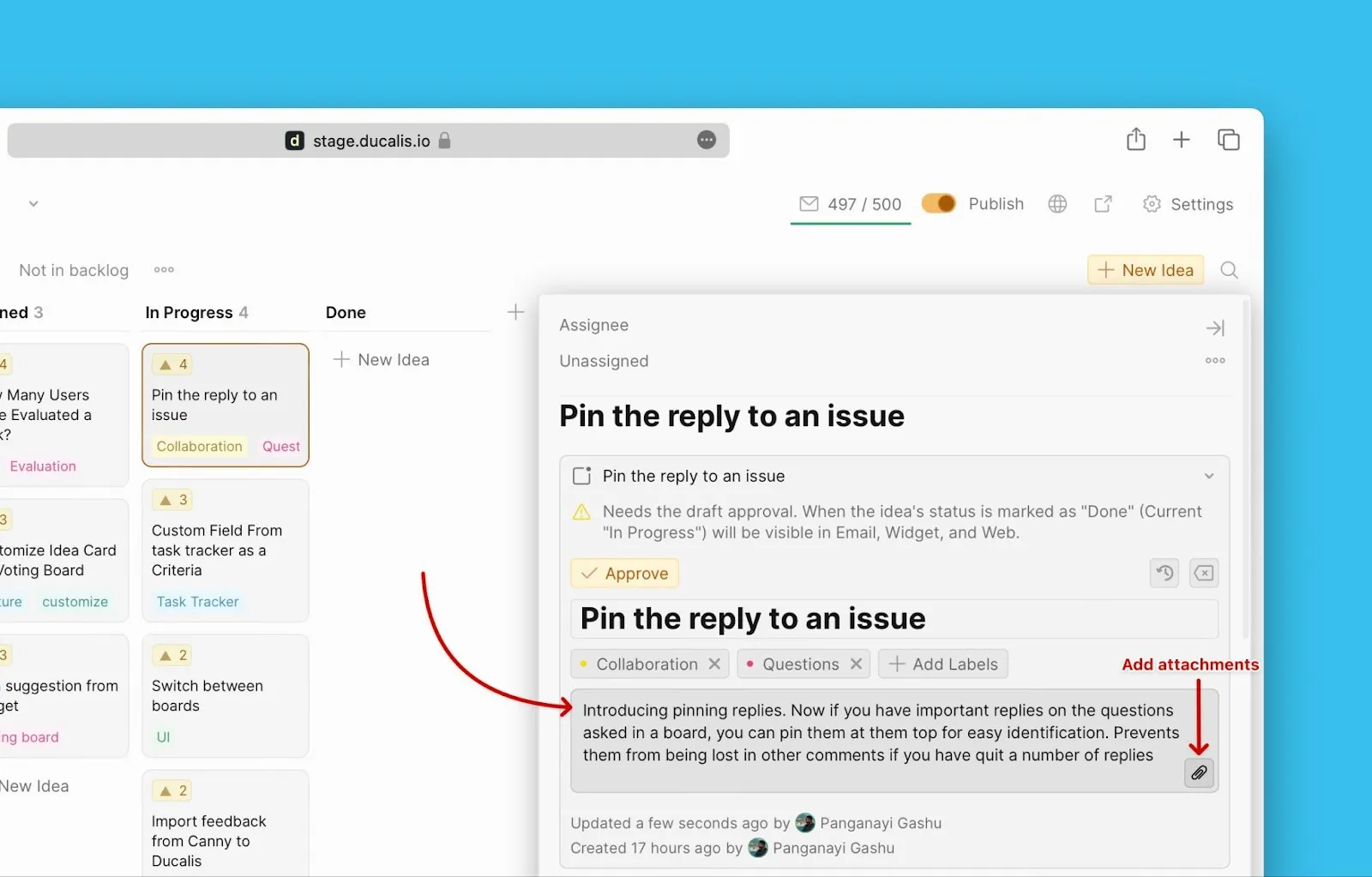 Написание описания анонса