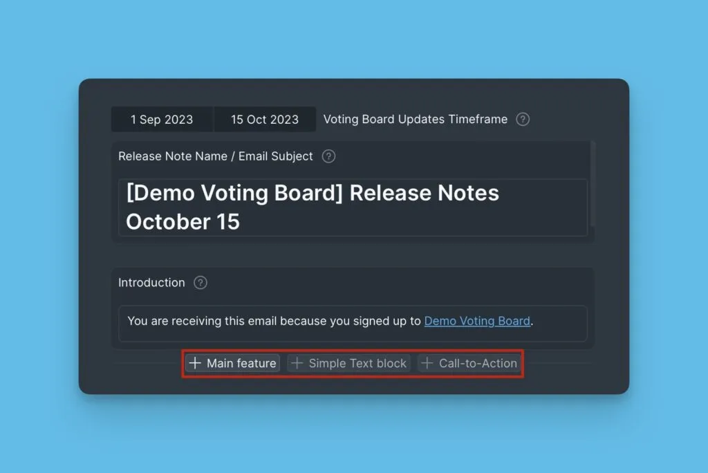 Опции добавления блока, появляющиеся при наведении курсора под блоком