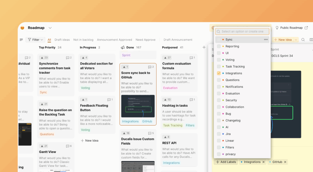 Метки на записях ченджлога