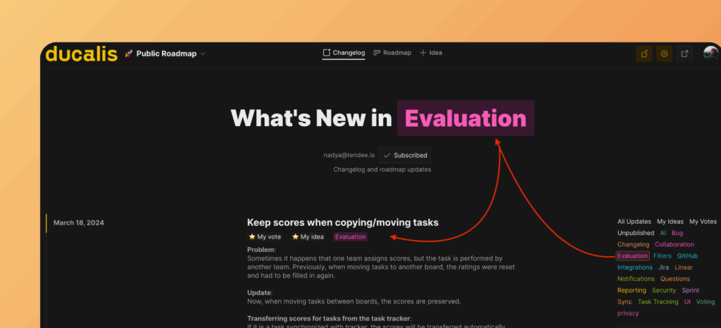 Интерфейс фильтрации по меткам