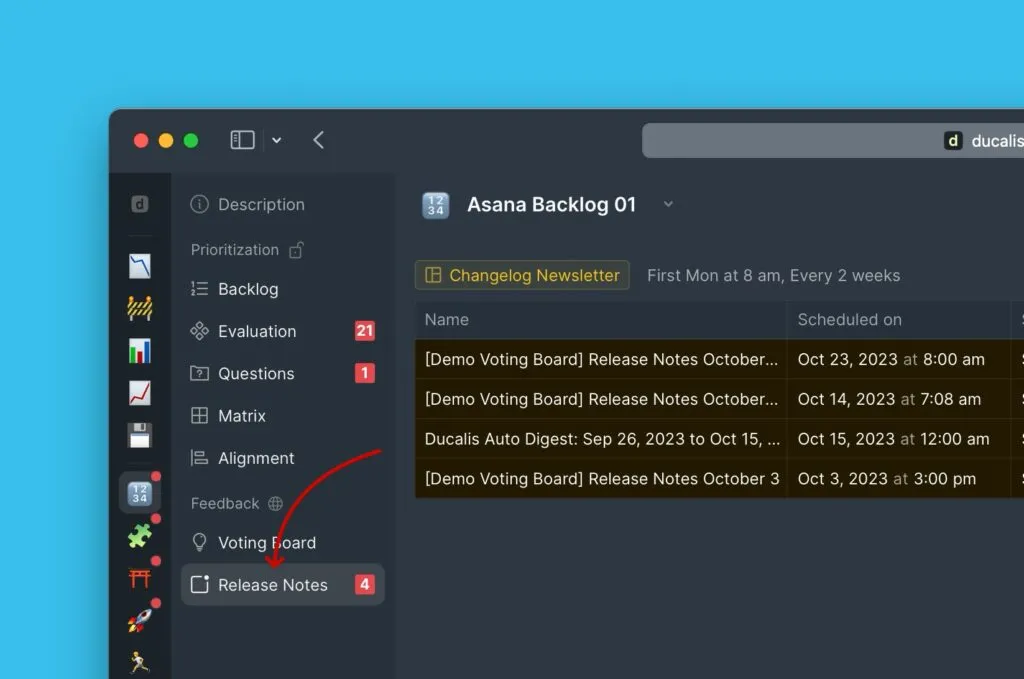 Ссылка навигации Release Notes