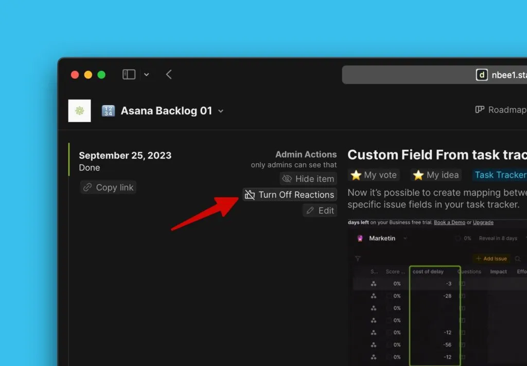 Опция отключить комментарии