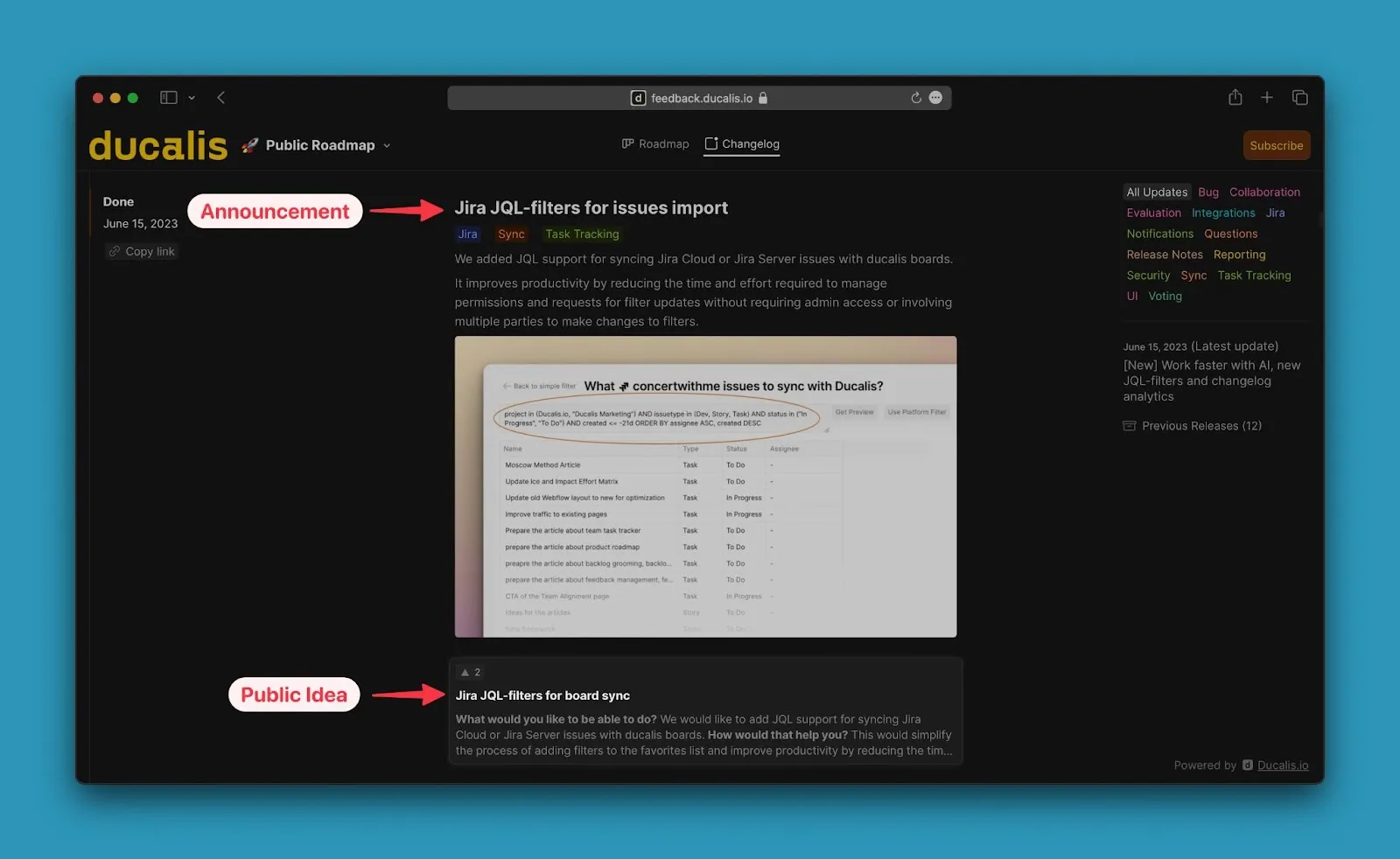 Связанная публичная Идея под анонсом