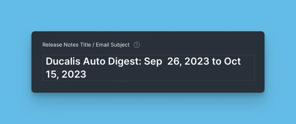 Поле заголовка релиз ноутса