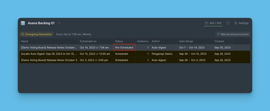 Индикатор статуса «Запланирован заранее»