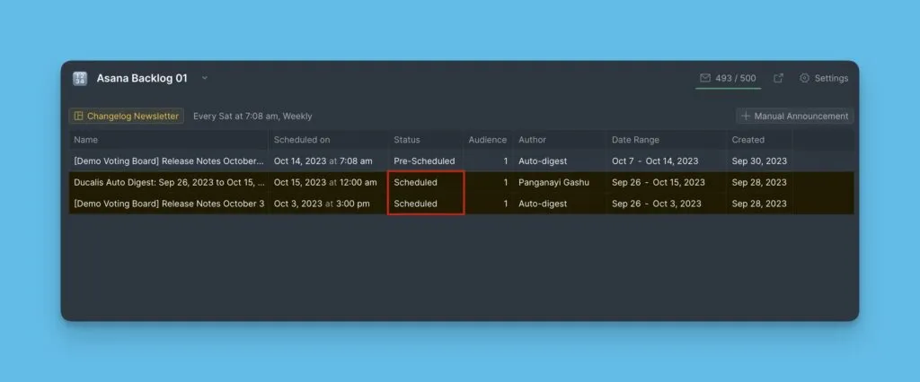 Индикатор статуса «Запланирован»
