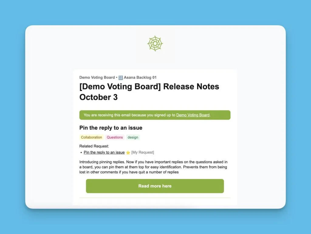 Пример email Релиз ноутса