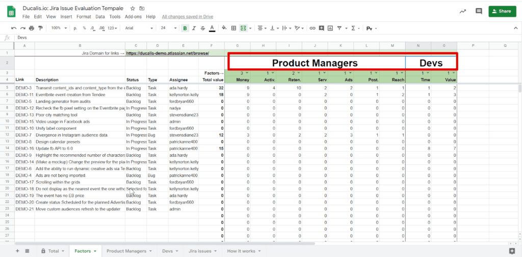 Обновите названия команд во вкладке Factors