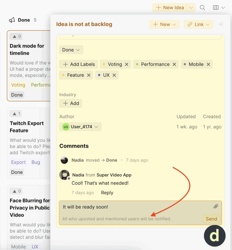 Комментарий верхнего уровня к идее