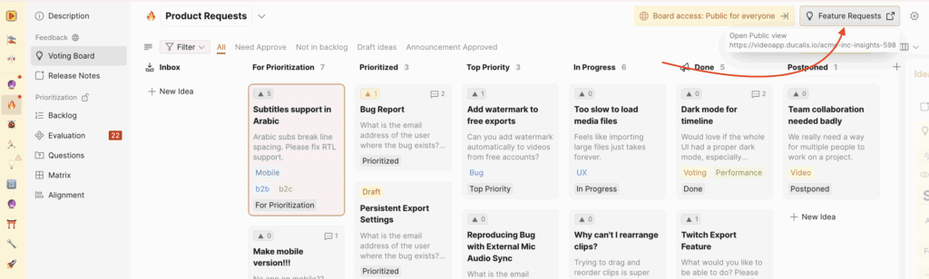 Заголовок публичного роадмапа