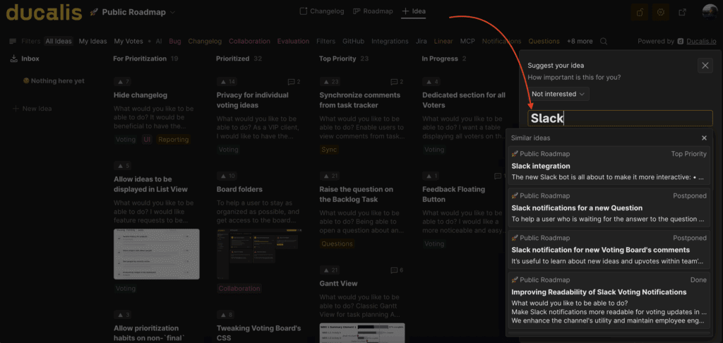 Форма создания Идеи с предложениями