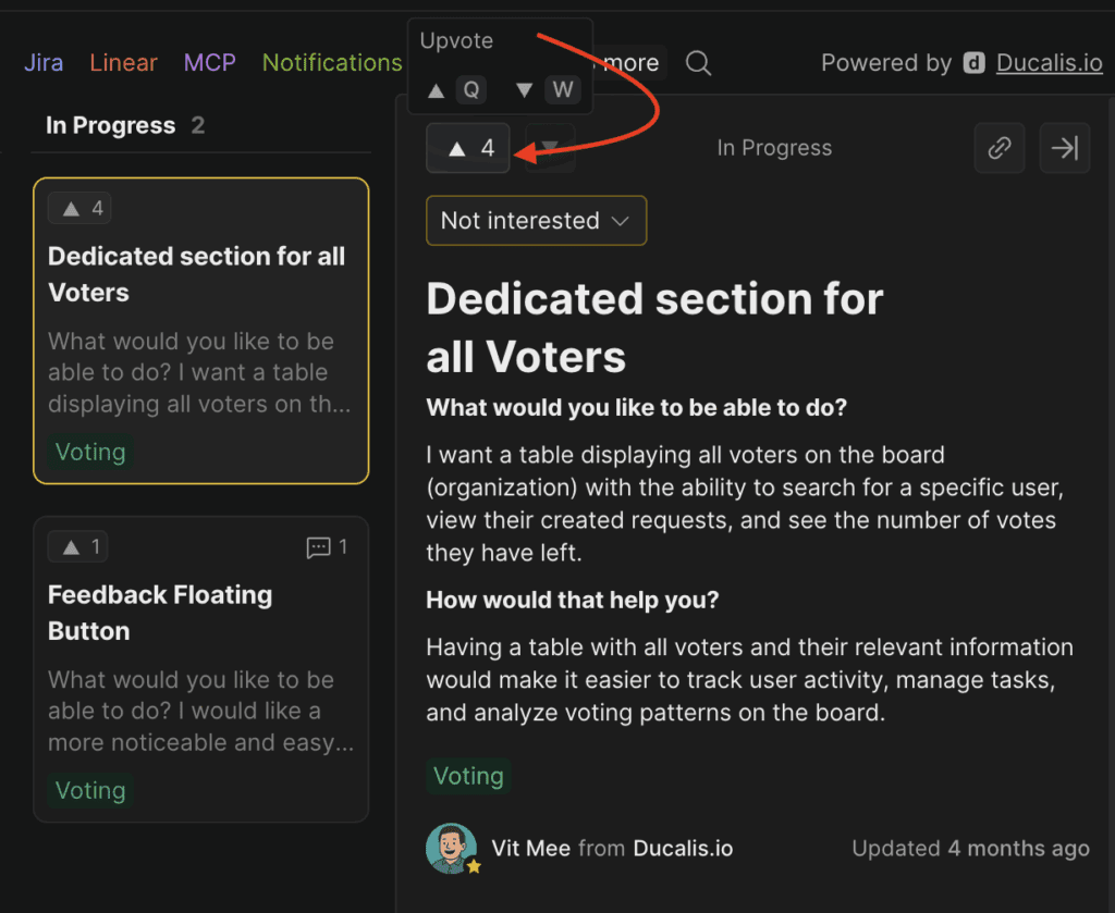 Кнопка голосования на Идее