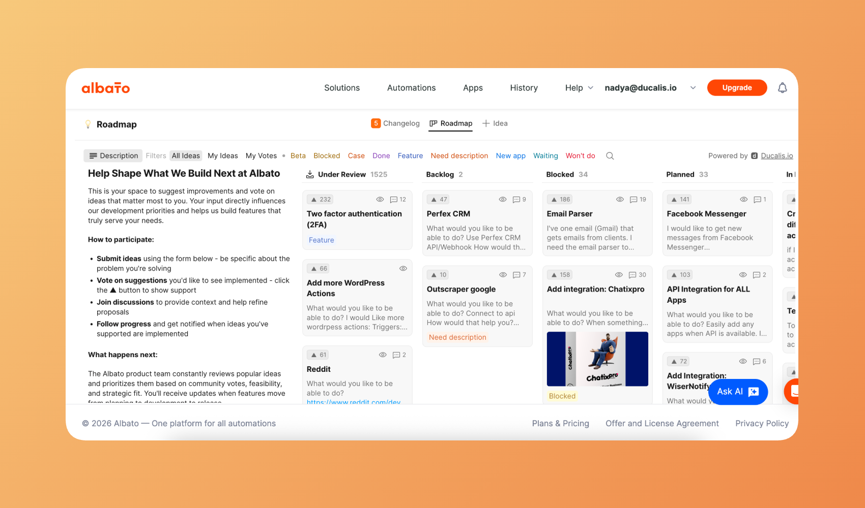 Примеры встроенной Доски идей