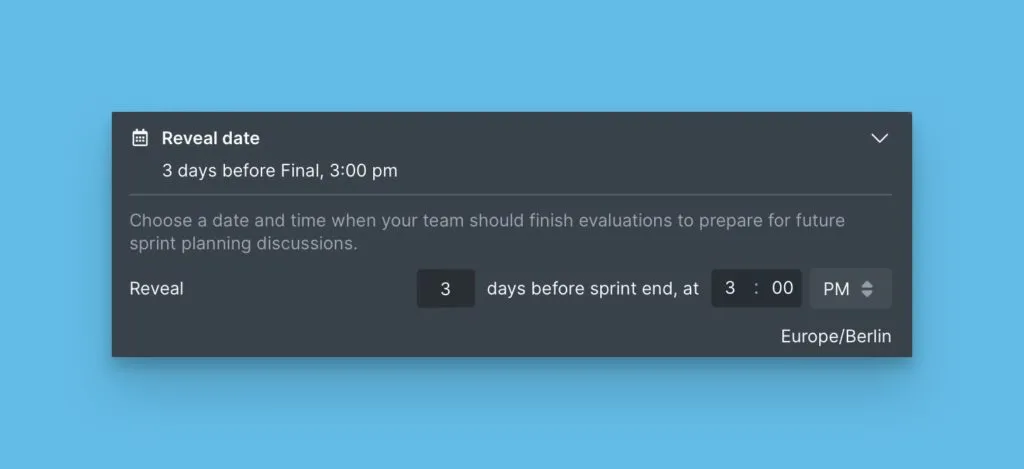 Настройка даты Раскрытия