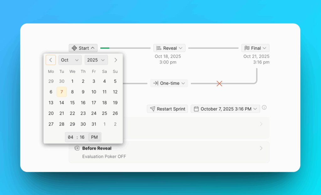 Ручной выбор дат этапов