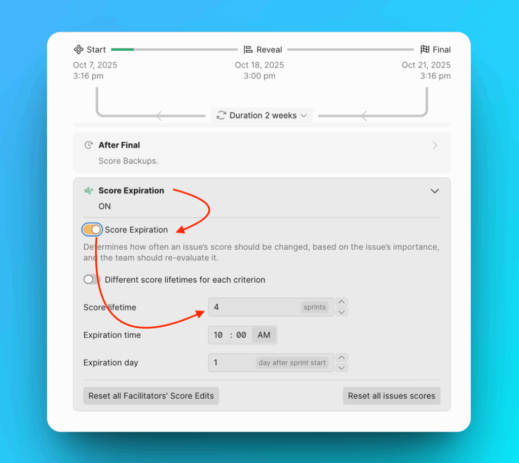 Настройки протухания приоритетов