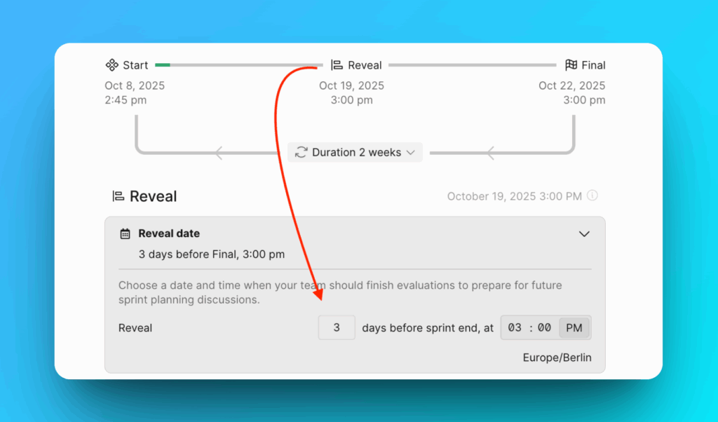 Настройка даты Reveal