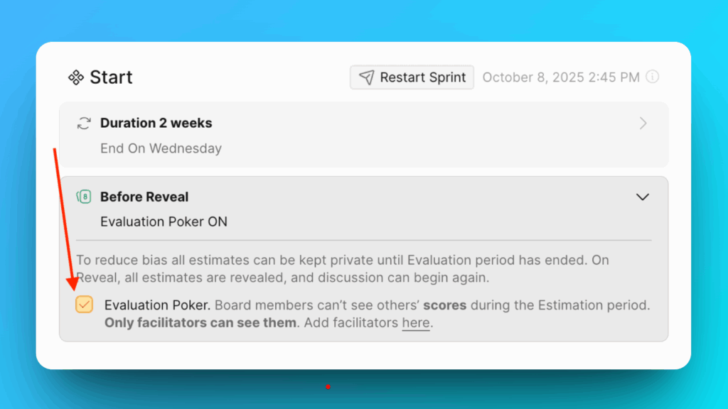 Переключатель режима Scrum Poker