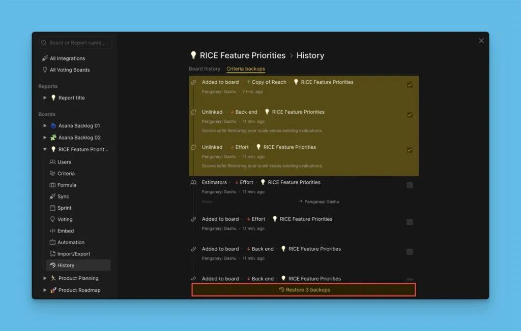 Восстановление резервных копий конфигурации