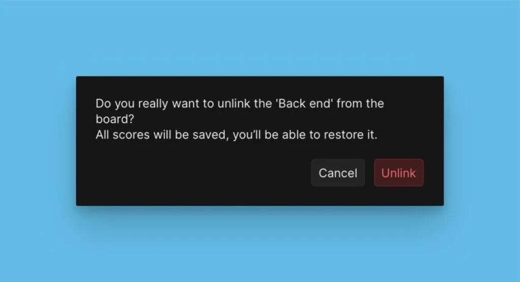 Подтверждение отвязки