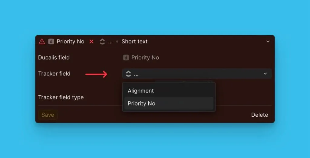 Интерфейс сопоставления полей