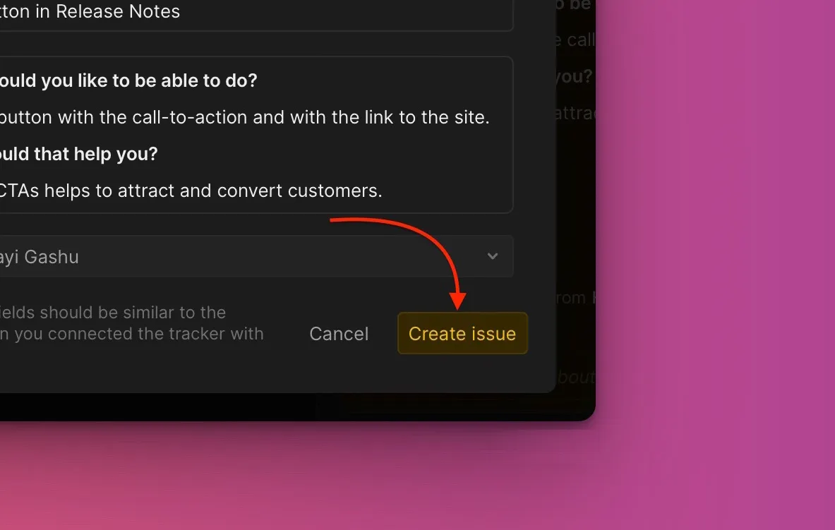 Задача создана и в продукте, и в Trello