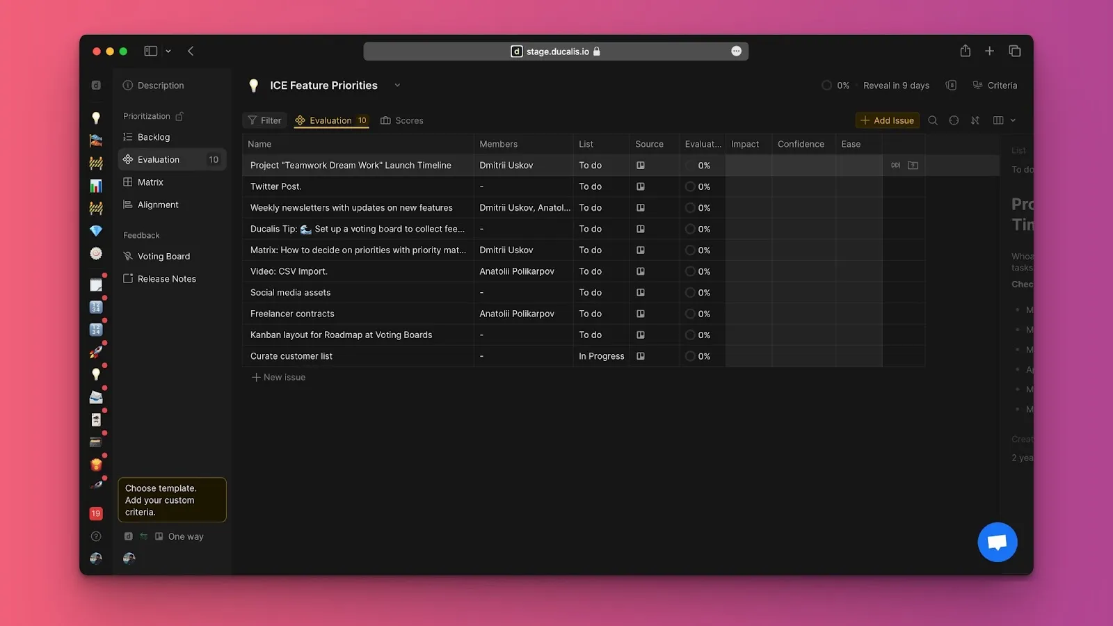 Доска с импортированными карточками Trello