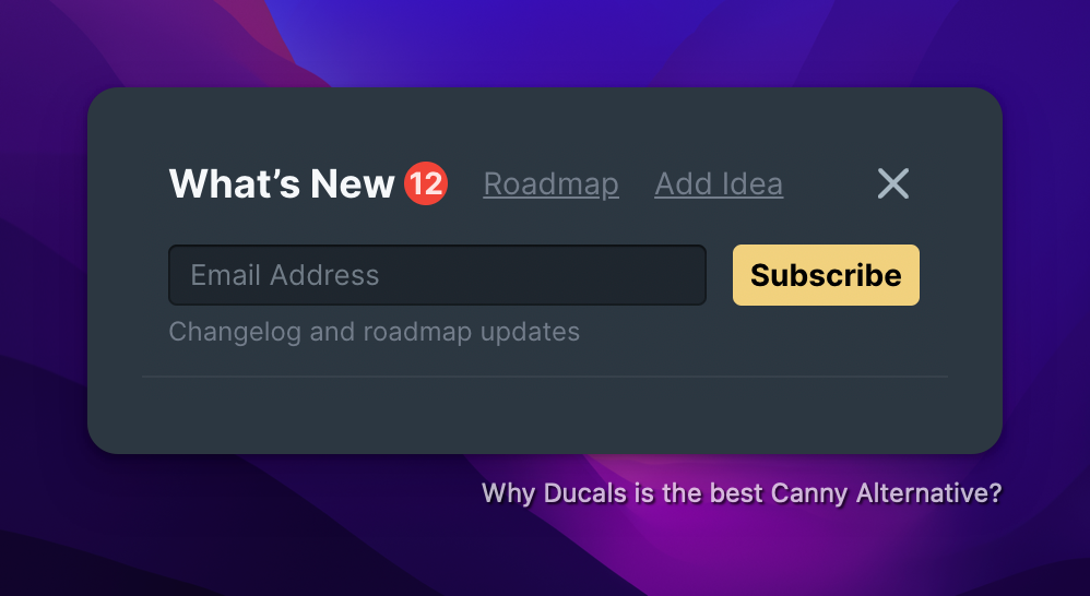Форма подписки на email в виджете голосования