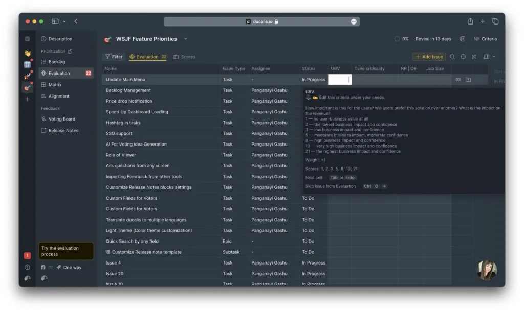 Оценка бэклога с помощью WSJF