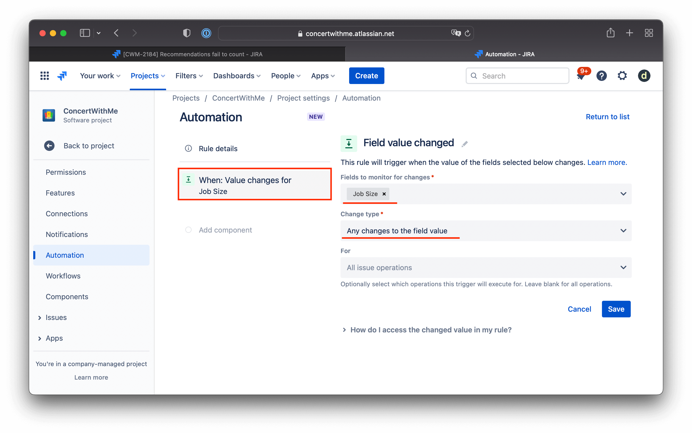 Триггер Jira Automation для расчёта WSJF-оценки