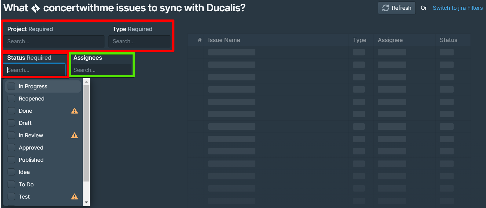 Настройки фильтра