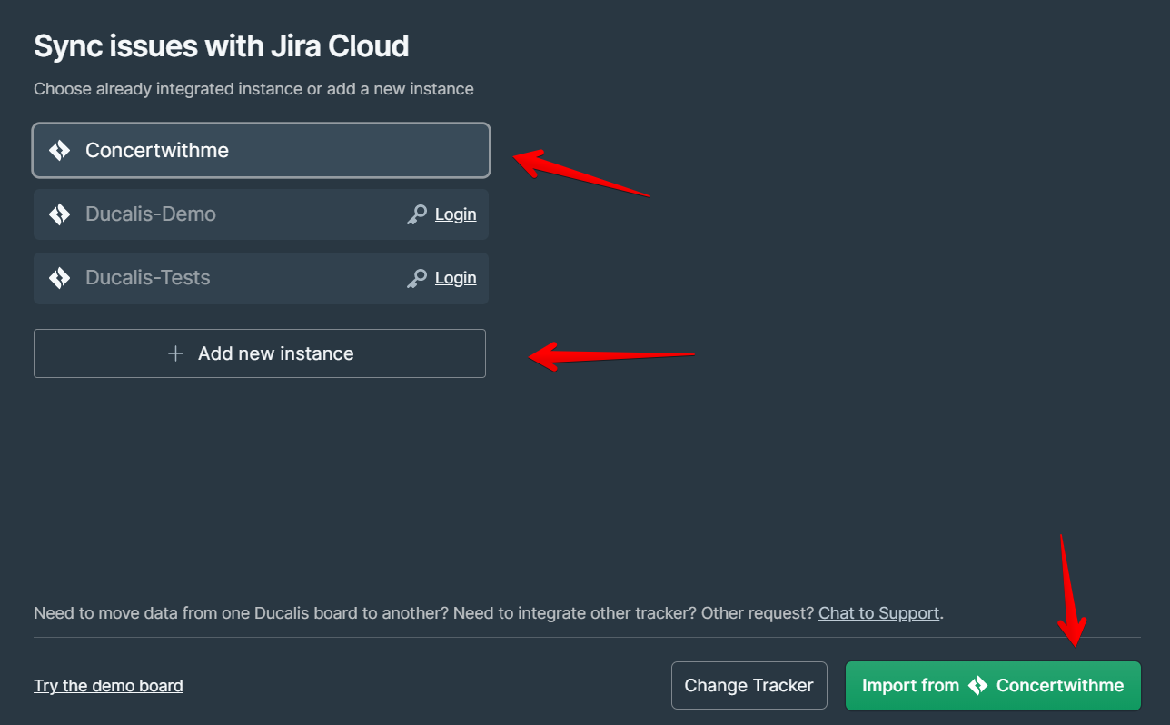 Импорт из экземпляра