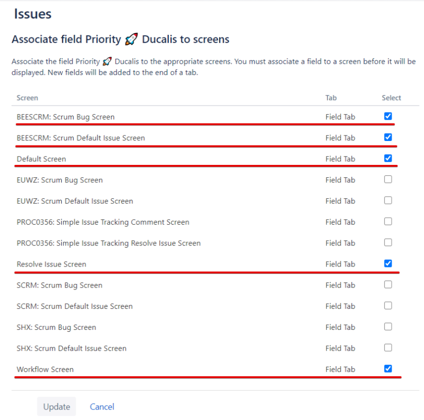 Обновить экраны