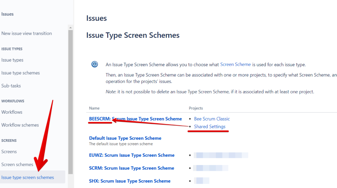 Схемы экранов