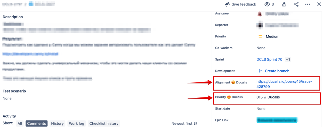 Вид карточки задачи