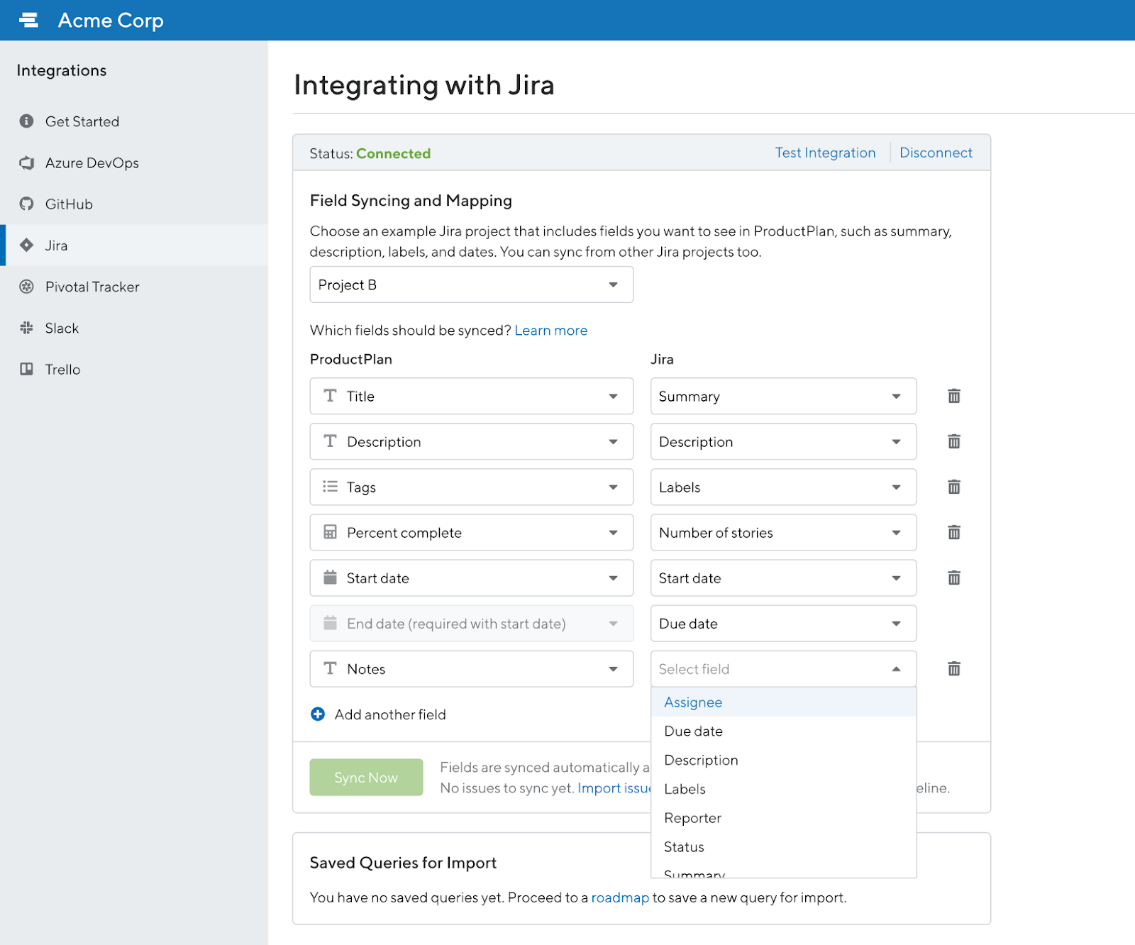 Сопоставление кастомных полей