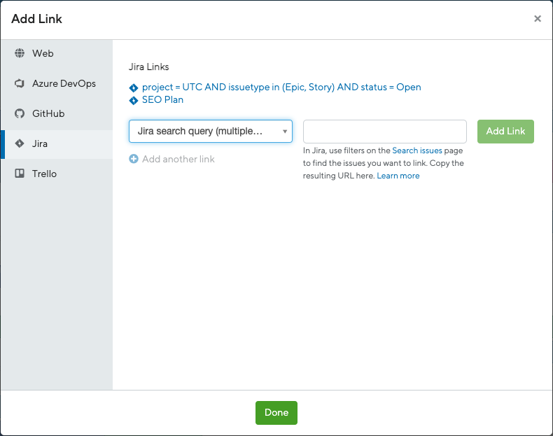 Связать задачи Jira