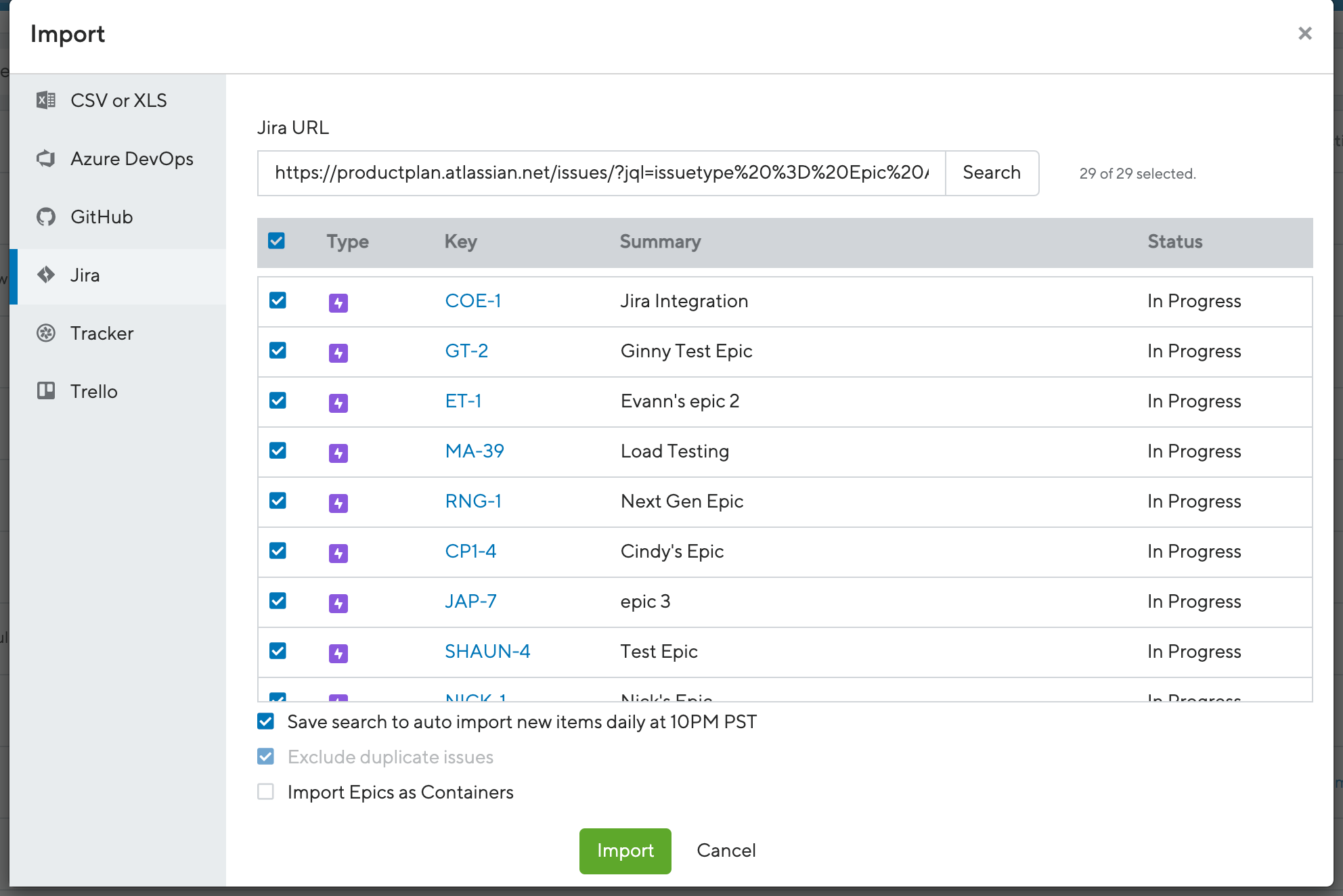 Переключатель автоимпорта