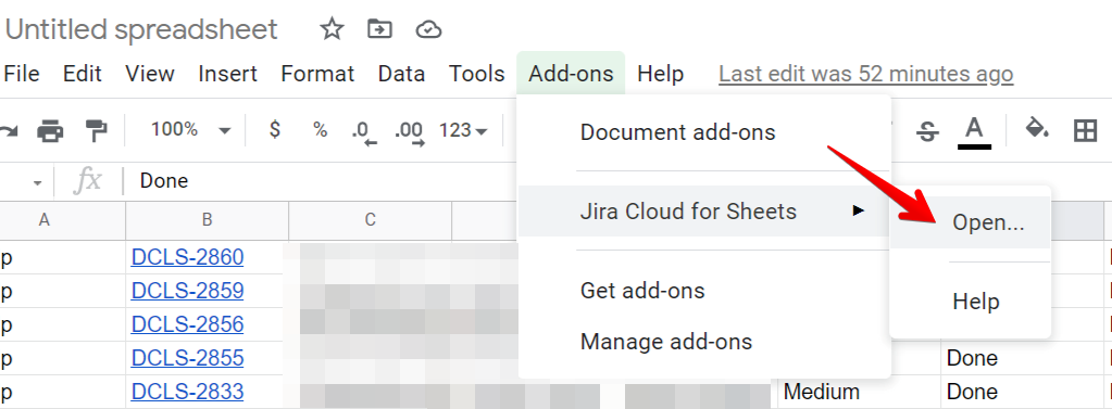 Открыть дополнение