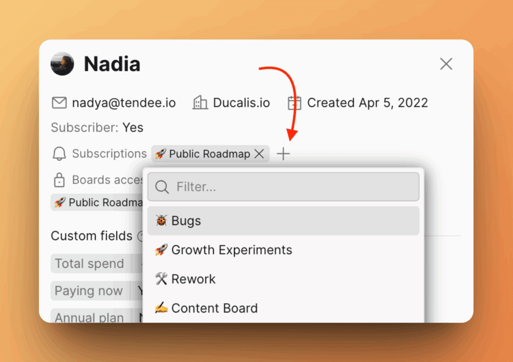Кнопка добавления подписки на карточке голосующего