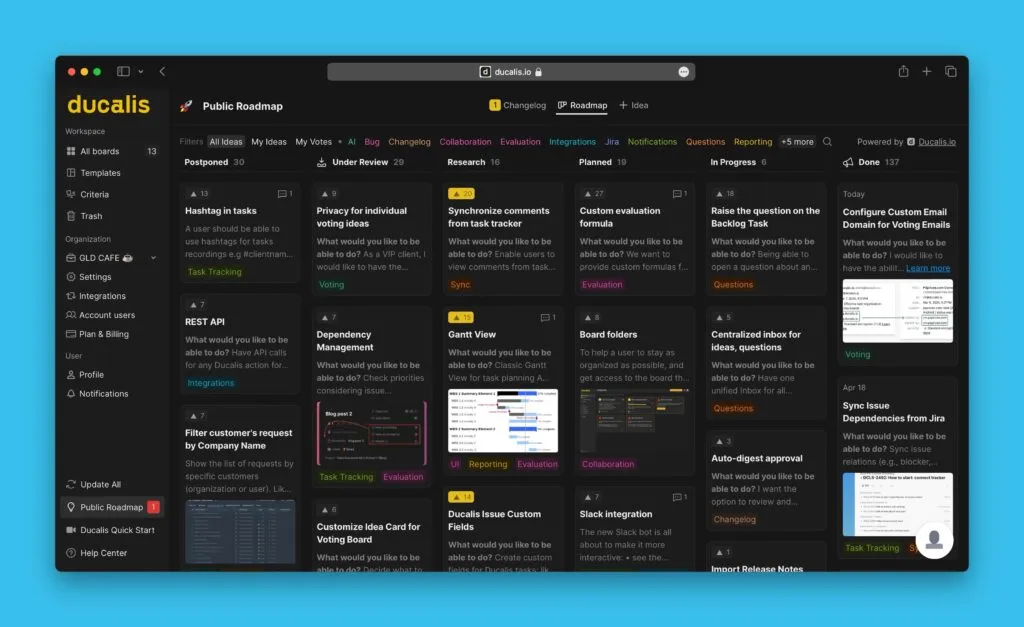 Доска идей, встроенная как iframe